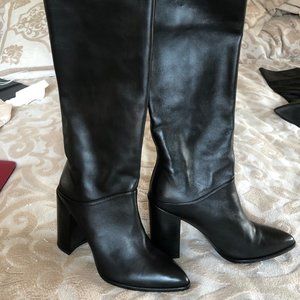 Stuart Weitzman knee high black leather boots